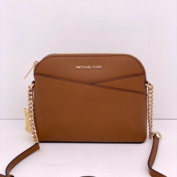 Michael Kors Jet Set Travel Medium Dome Crossbody Leather Luggage - Picture 2 of 13